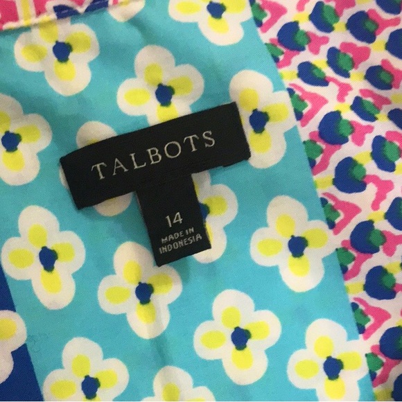 Talbots Island Patchwork Belted Shirt Dress - Picture 14 of 16